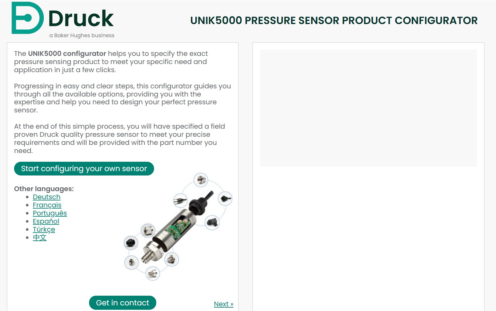 Druck - UNIK 5000 Product Configurator